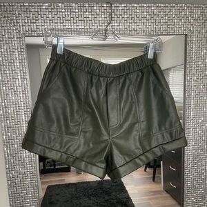 Green Faux Leather shorts
